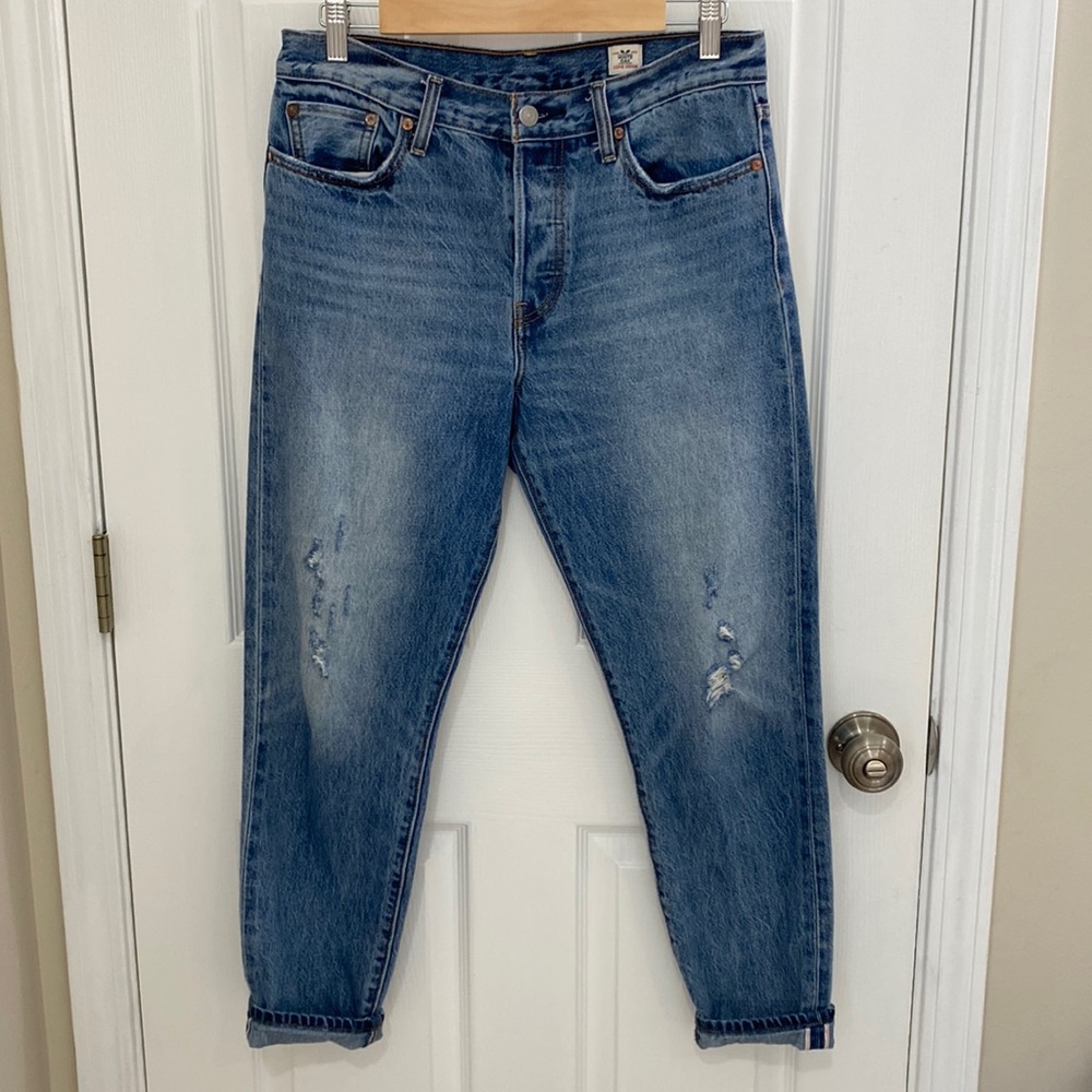 Levi’s white oak cone Selvedge Jeans distressed jeans 29
